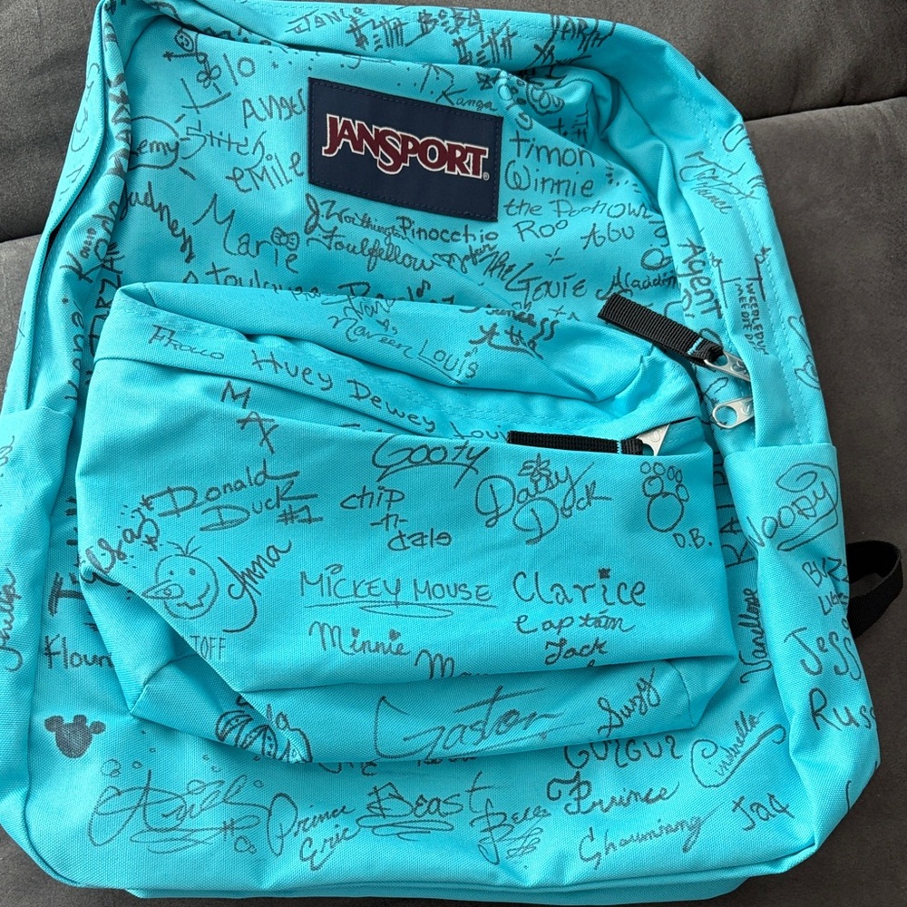 Disney autographed backpack